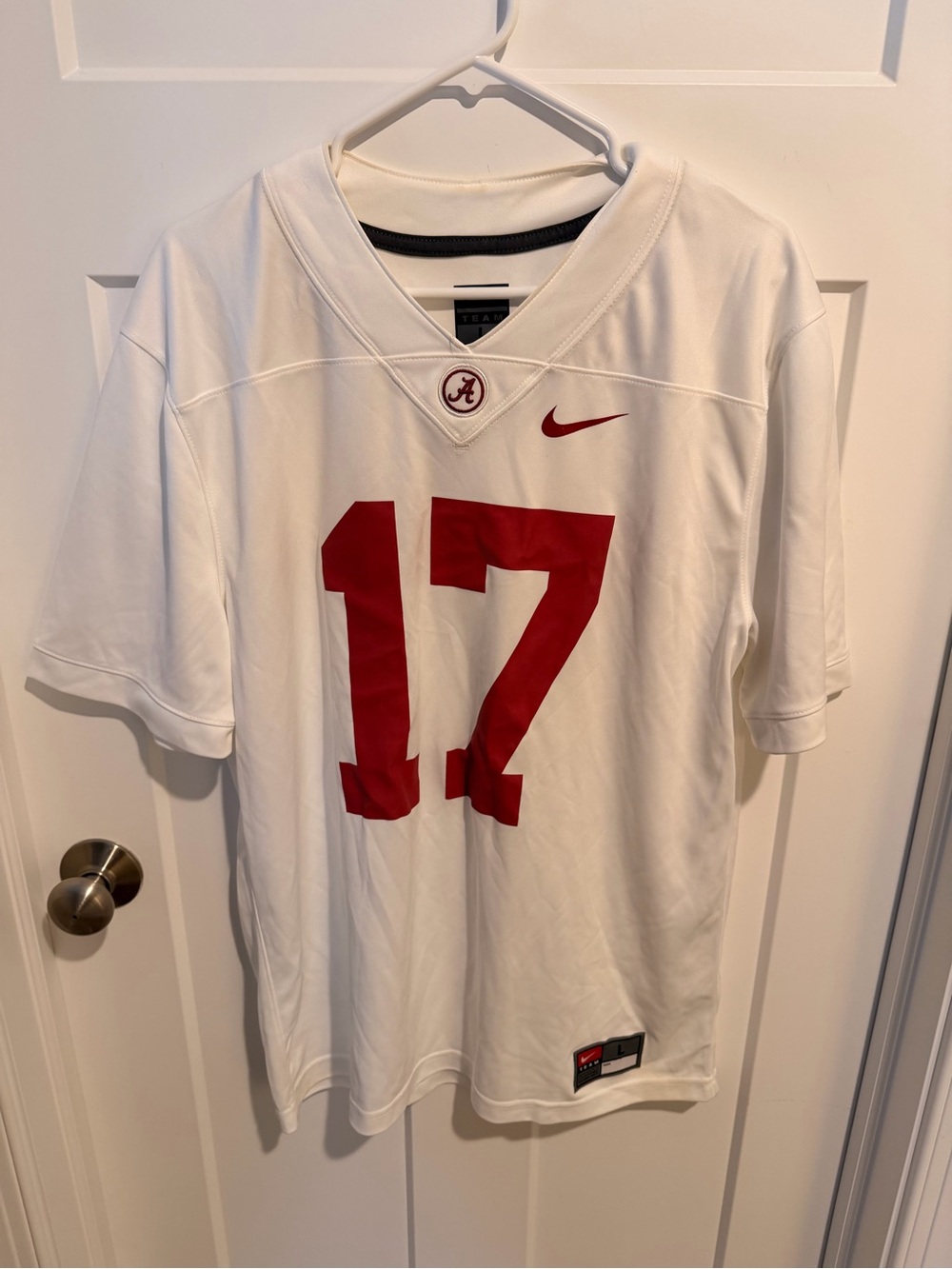 Nike Alabama Crimson Tide White & Red Football Jersey